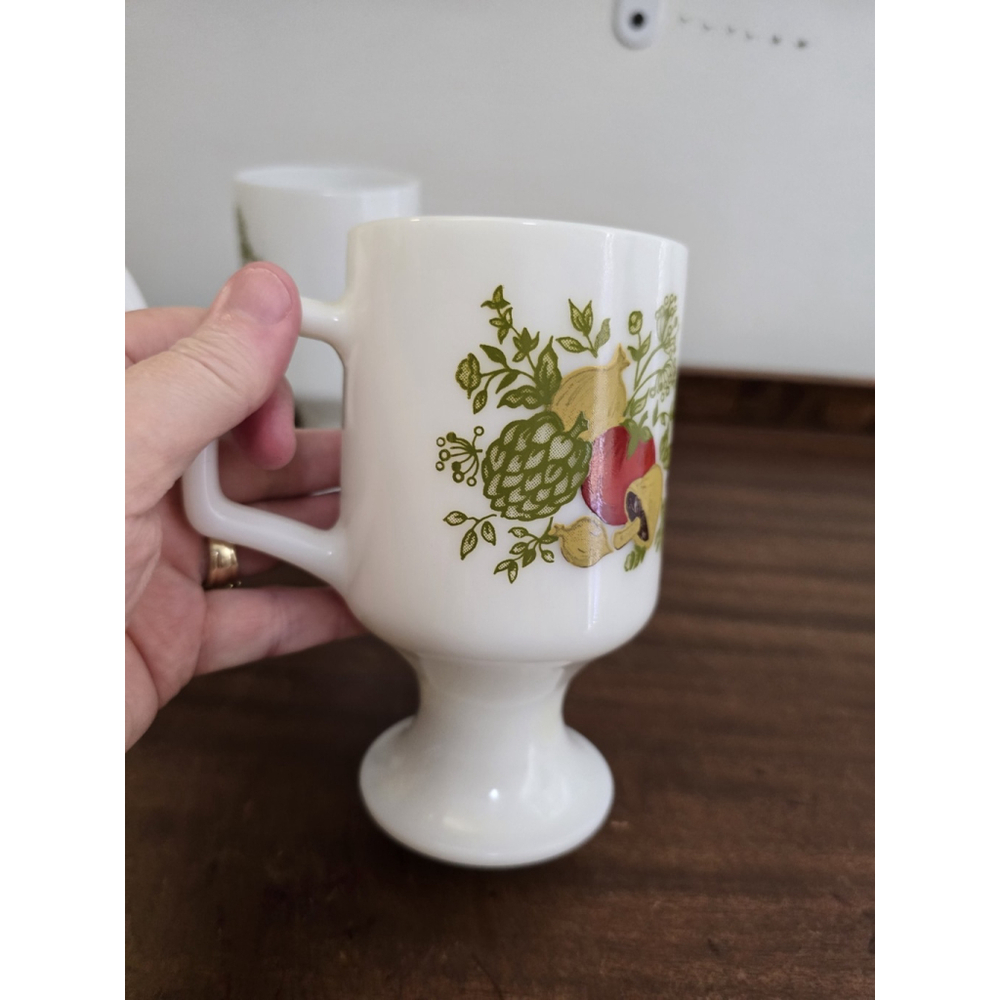 Vintage Footed Milk Glass "Spice Of Life" Coffee/hot Chocolate Mug. - Picture 11 of 12